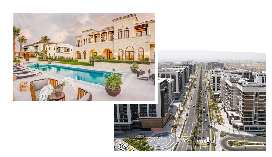 Contemporary Dubai villa interior featuring modern finishes, integrated smart home systems, and premium materials like marble and hardwood flooring